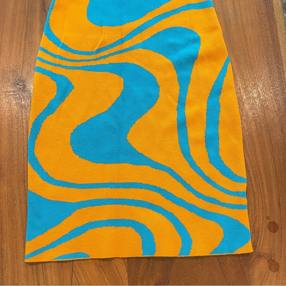 Vibrant Orange and Blue Women's Dress - Picture 3 of 8